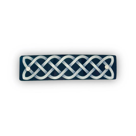 Black and Silver Irish design hair clip by Robbin V. Davis Studio