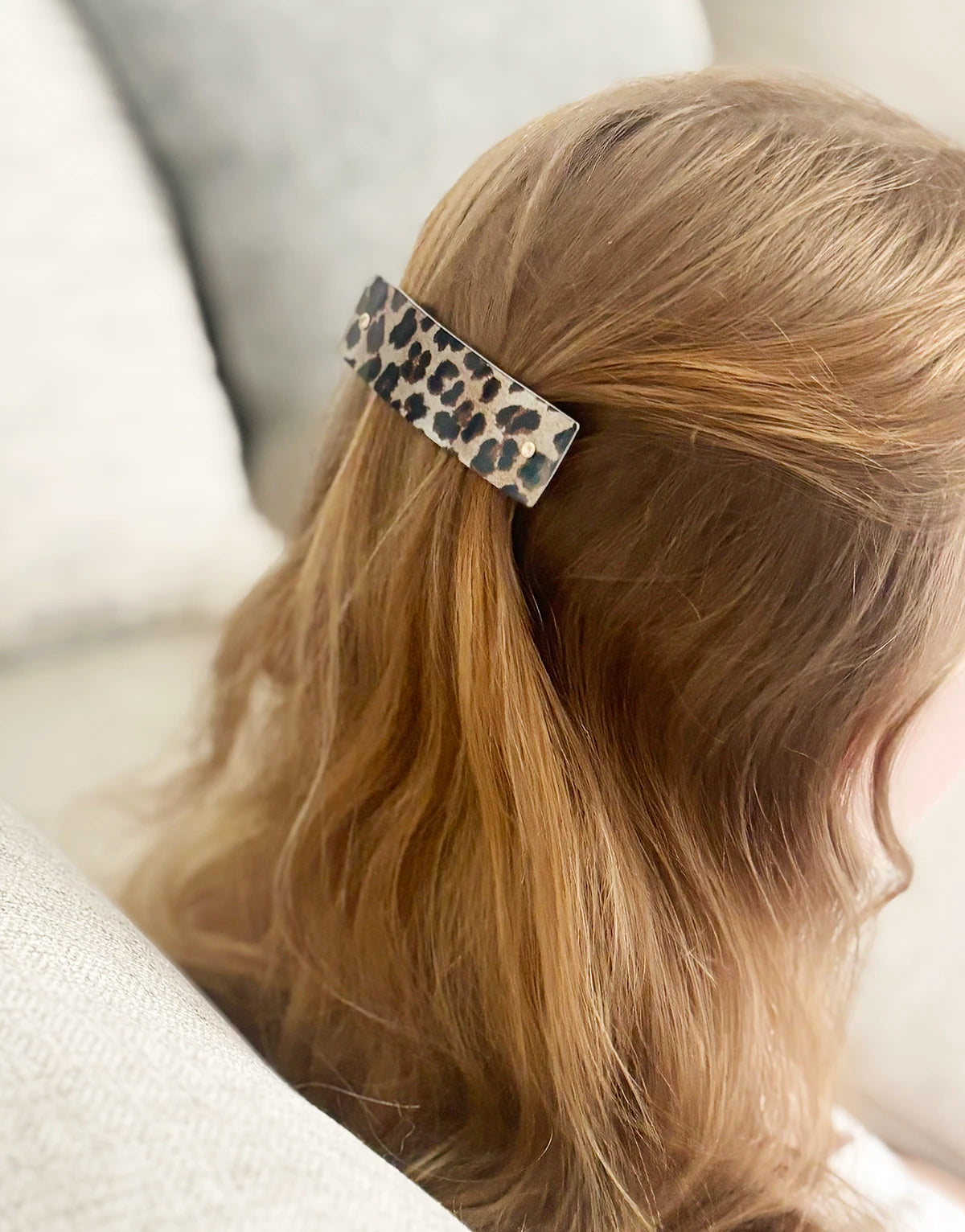 Leopard Print French Barrette Hair Clip