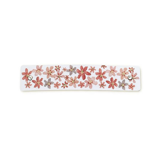 Soft pink floral hair clip, handmade in North Carolina.