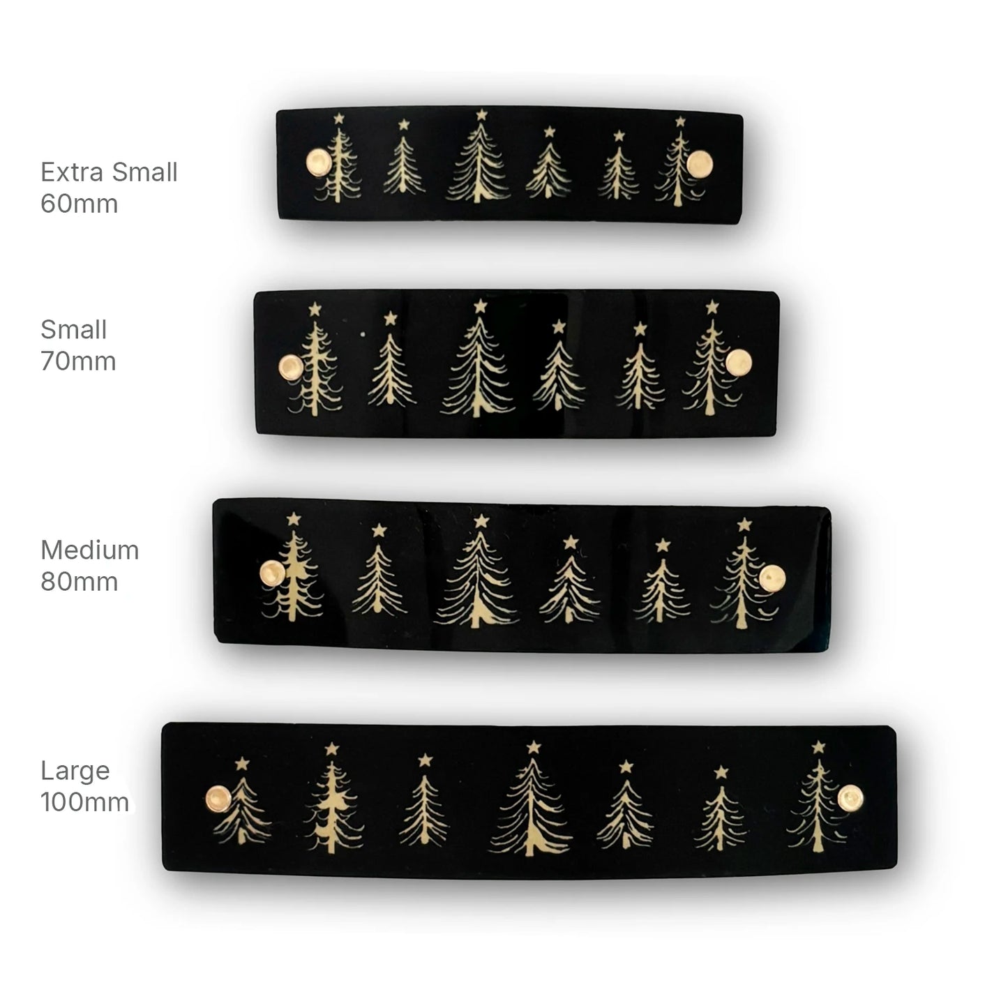 Christmas Tree Forest French Barrette Hair Clip