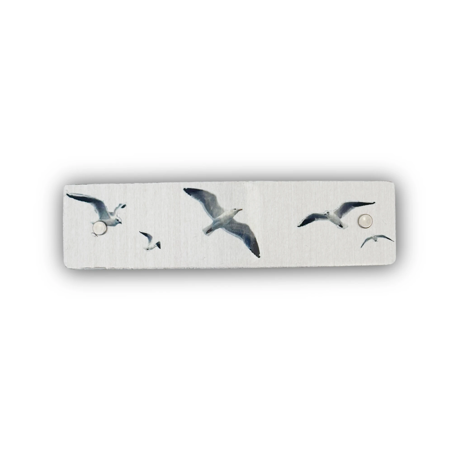 Coastal Seagull hair clip, handmade in North Carolina.