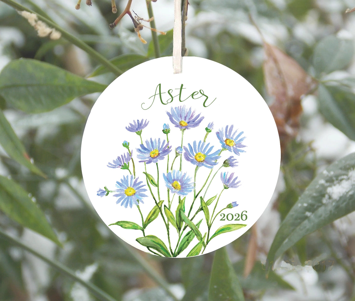 Aster Ornament, September Birth Flower