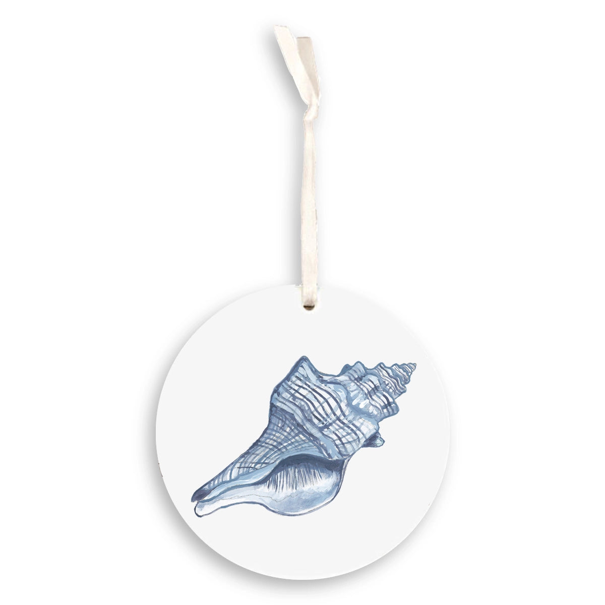 Blue and White Conch Shell Ornament
