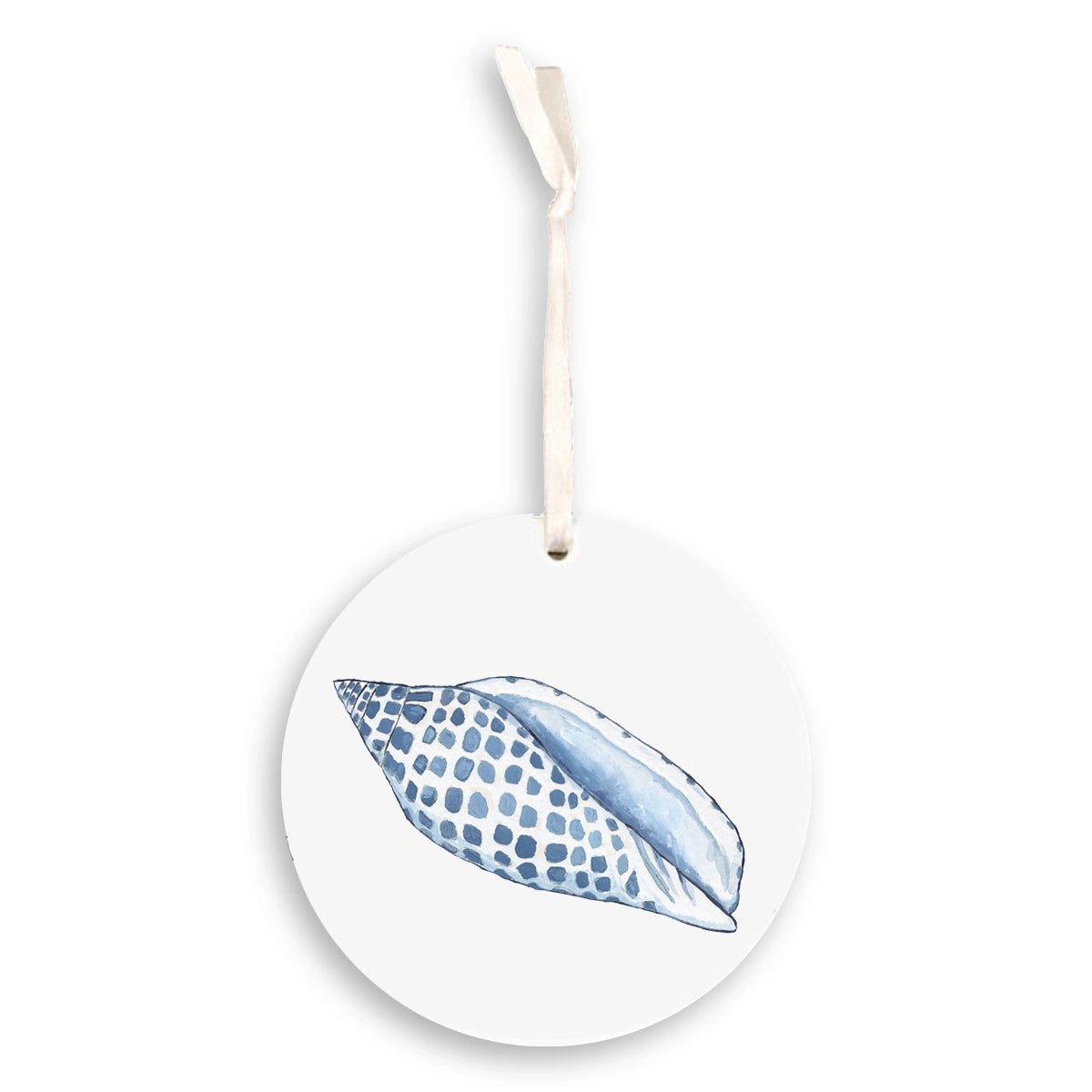 Blue and White Junonia Shell Ornament