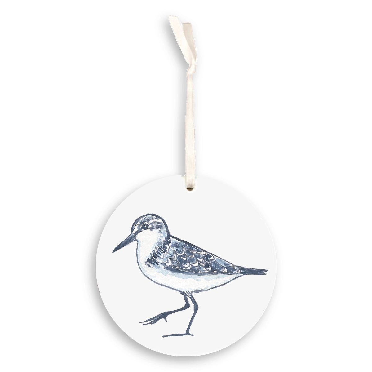 Blue and White Sandpiper Ornament