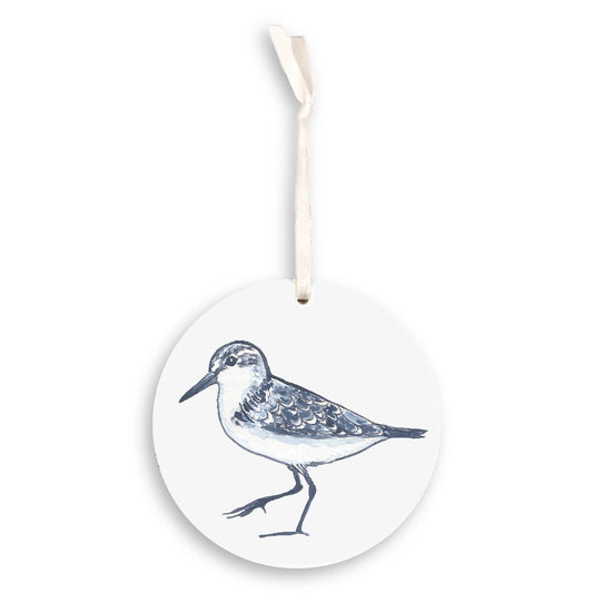 Blue and White Sandpiper Ornament