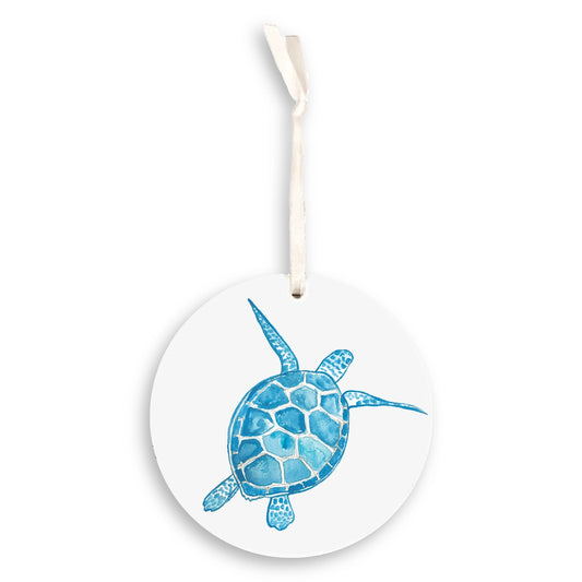 Blue and White Sea Turtle Ornament