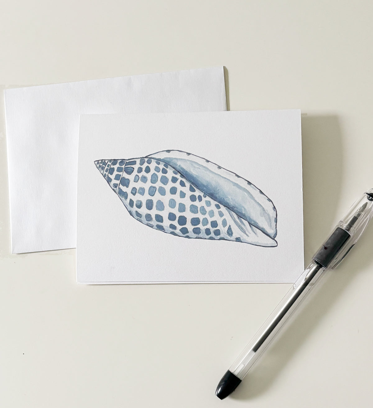 Blue and white beach notecards, set of 8