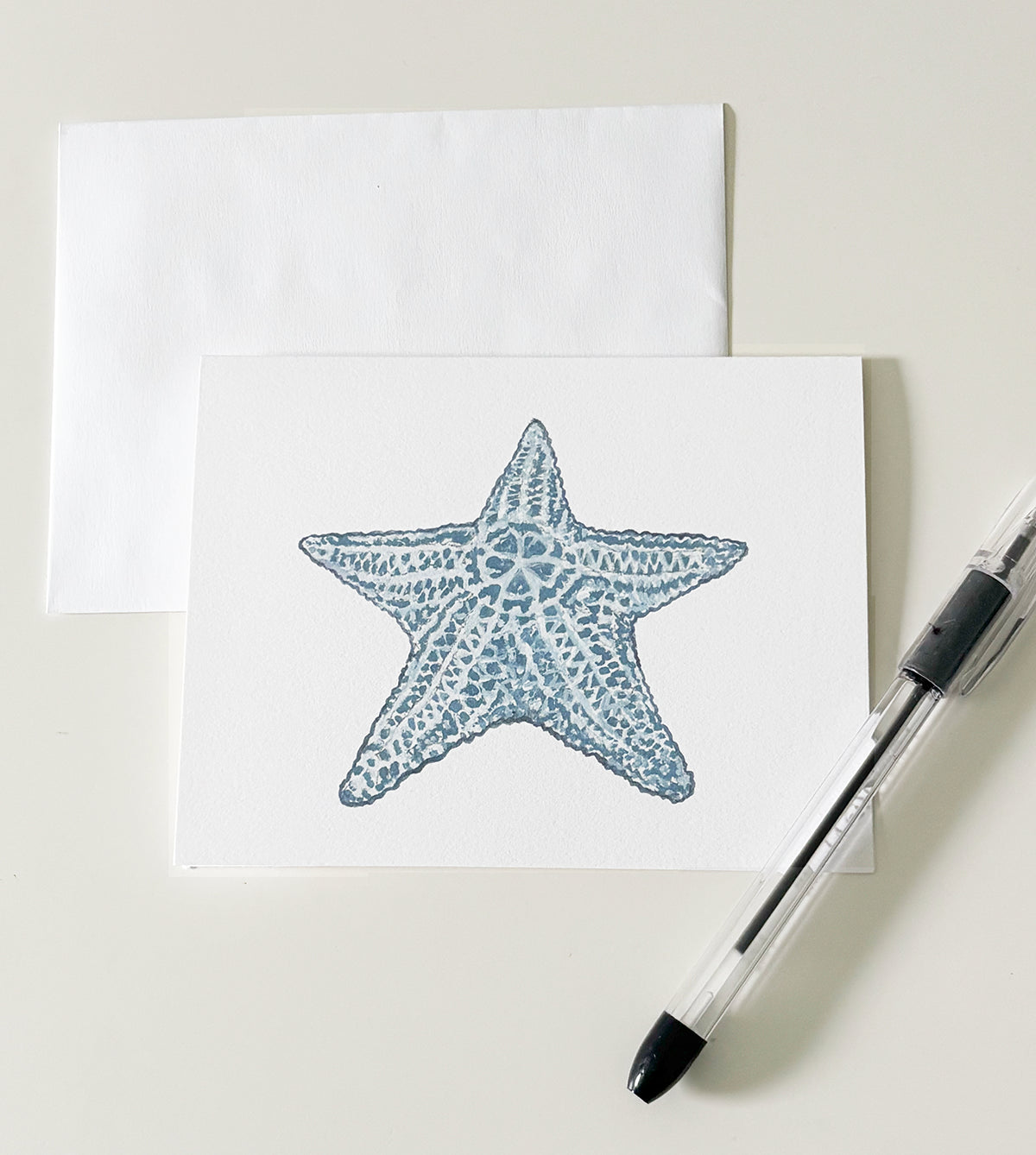 Blue and white beach notecards, set of 8