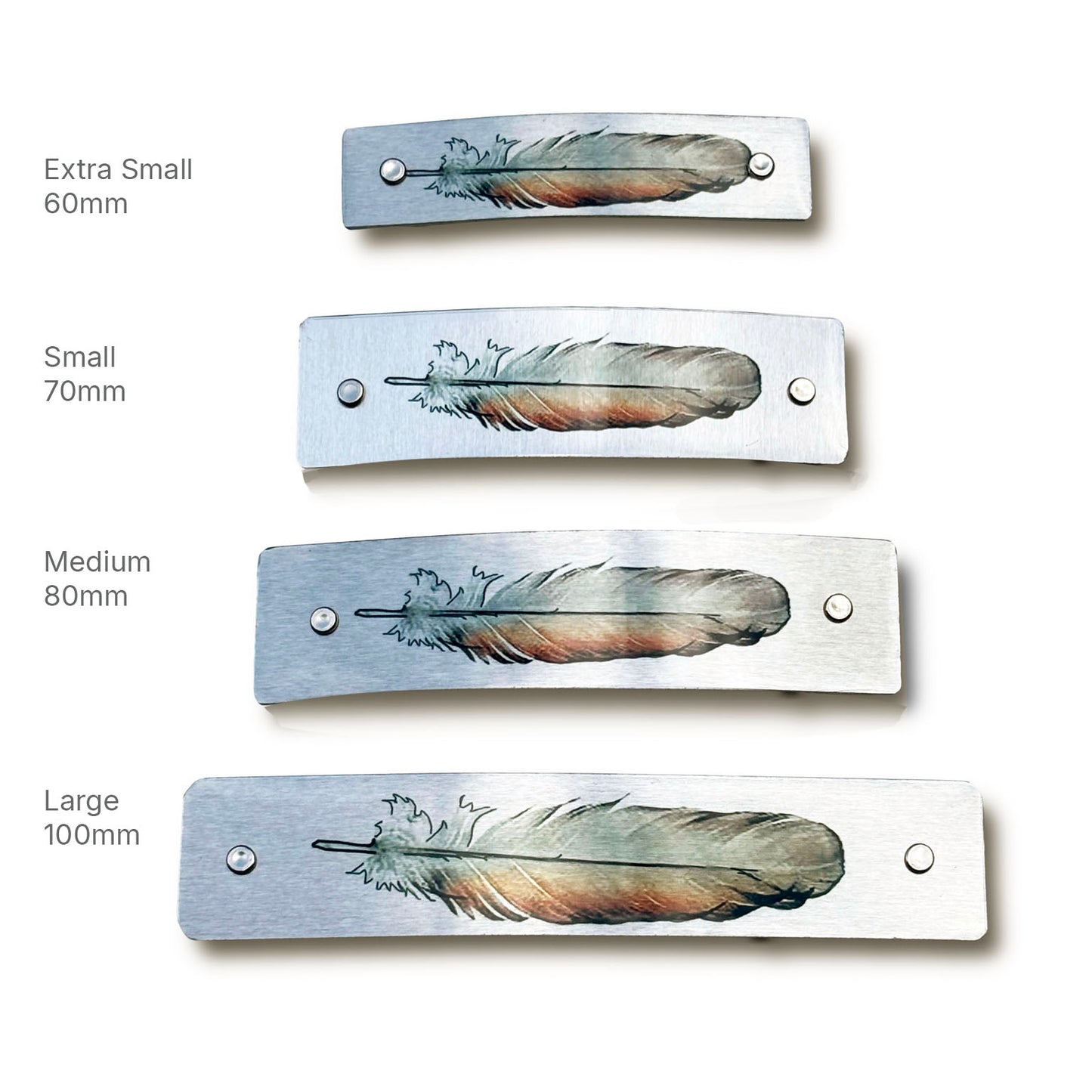 Brown Feather French Barrette Hair Clip