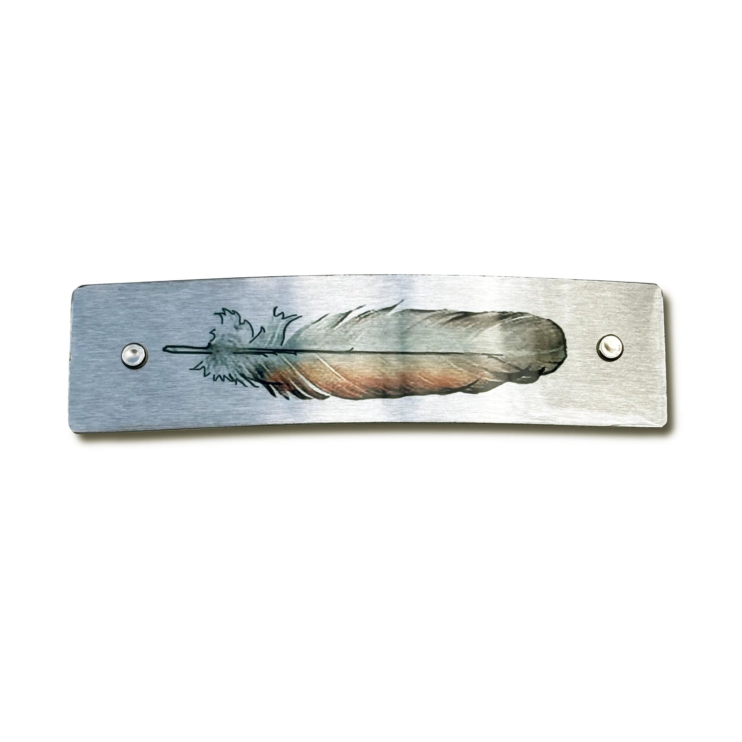 Brown Feather French Barrette Hair Clip