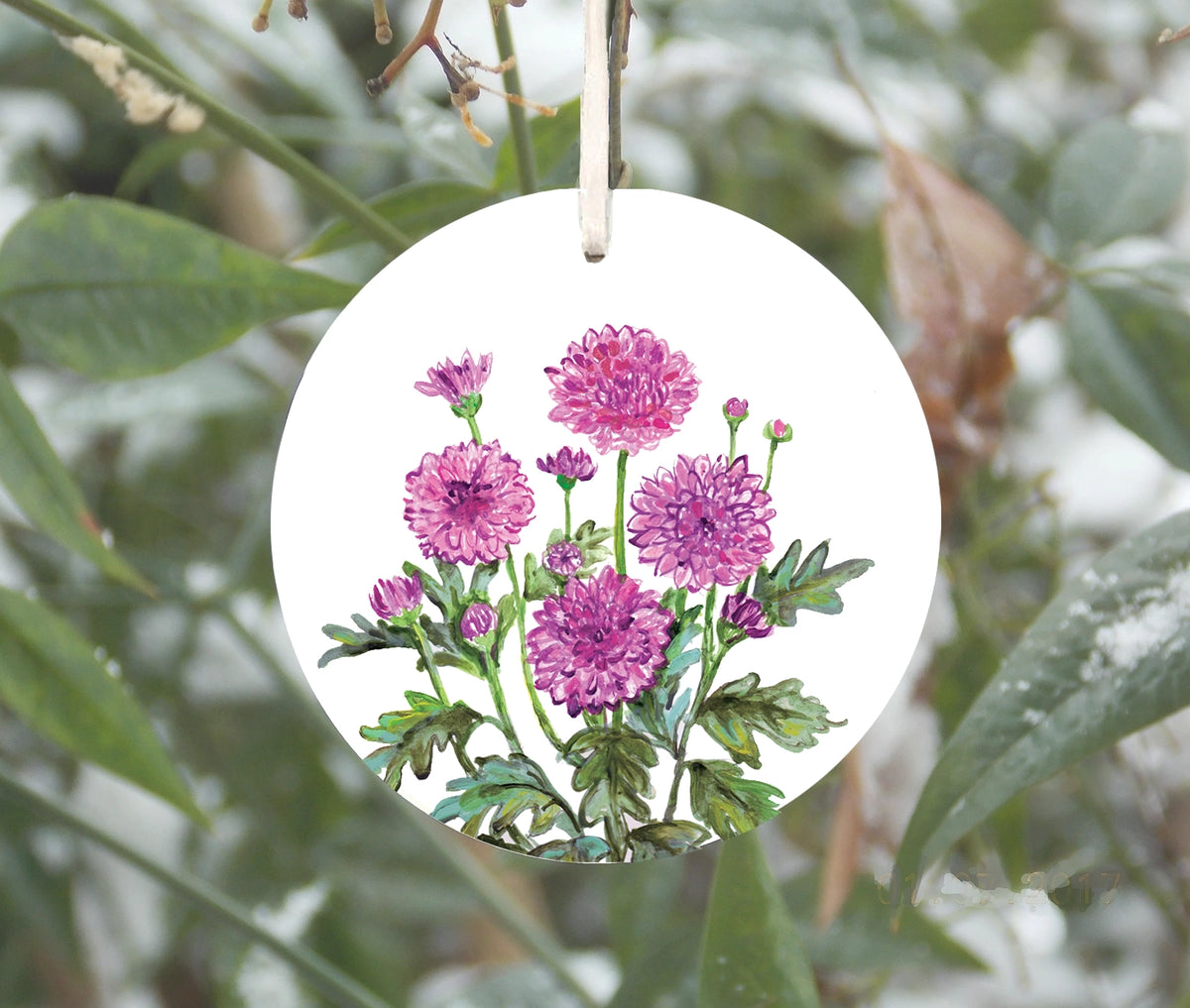 Chrysanthemum Ornament, November Birth Flower
