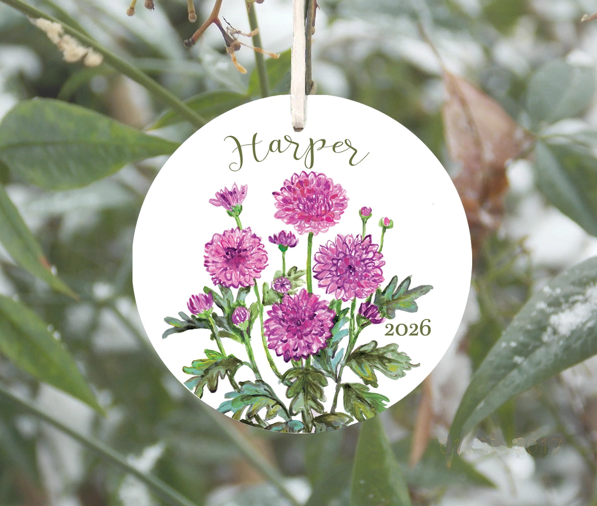 Chrysanthemum Ornament, November Birth Flower