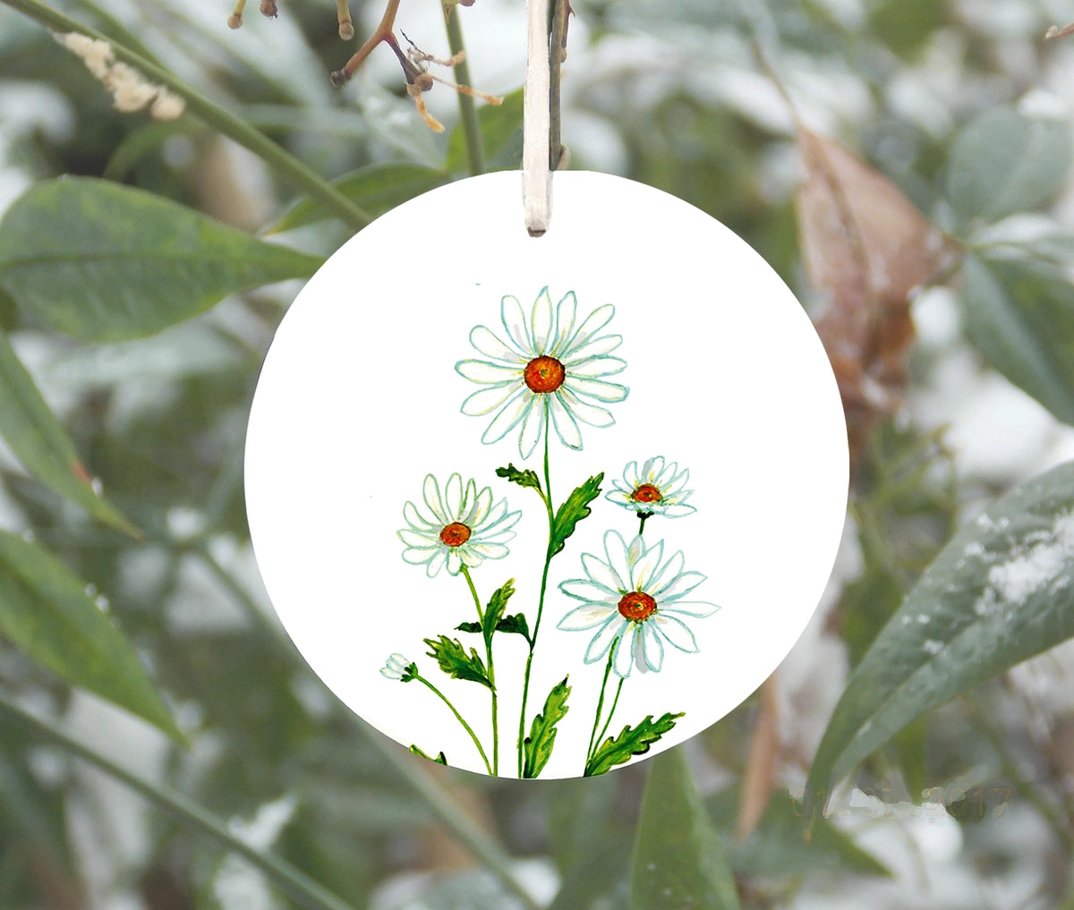 Daisy Ornament, April Birth Flower