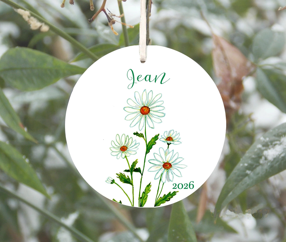 Daisy Ornament, April Birth Flower