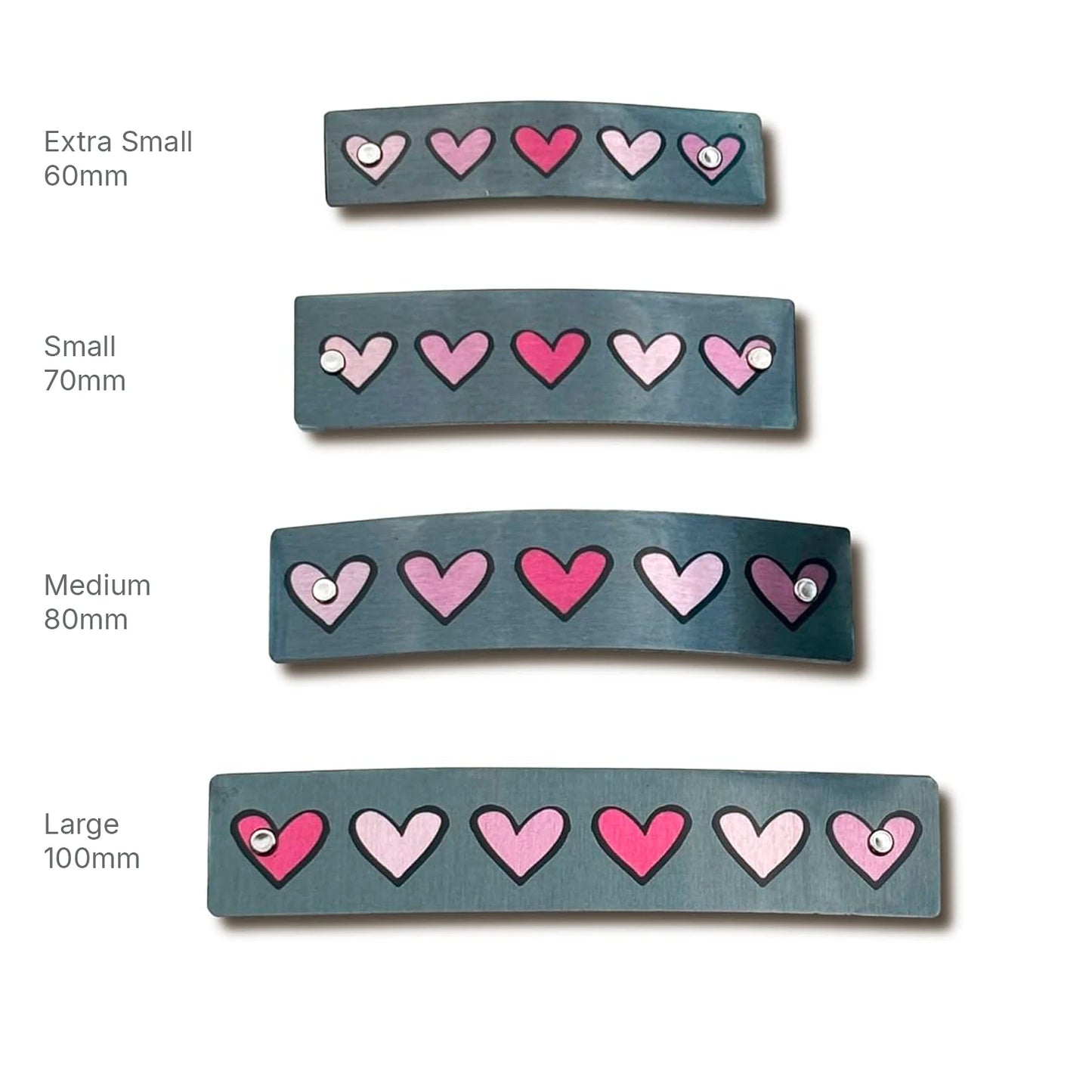 Hearts French Barrette Hair Clip