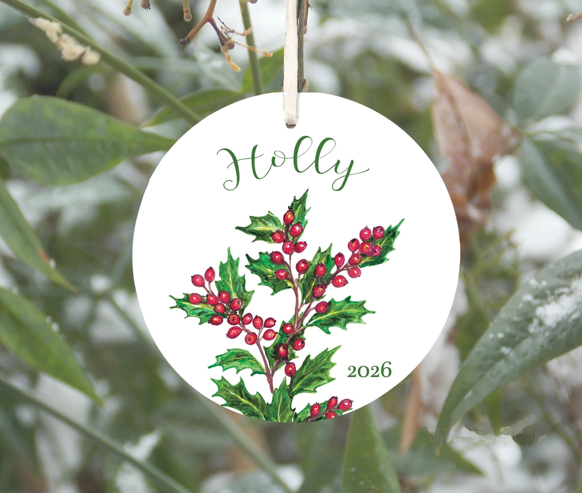 Holly Ornament, December Birth Flower
