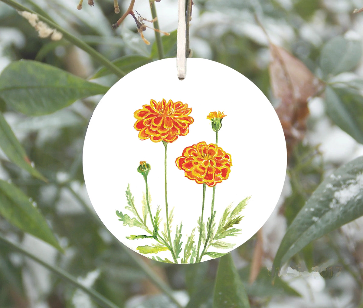 Marigold Ornament, October Birth Flower