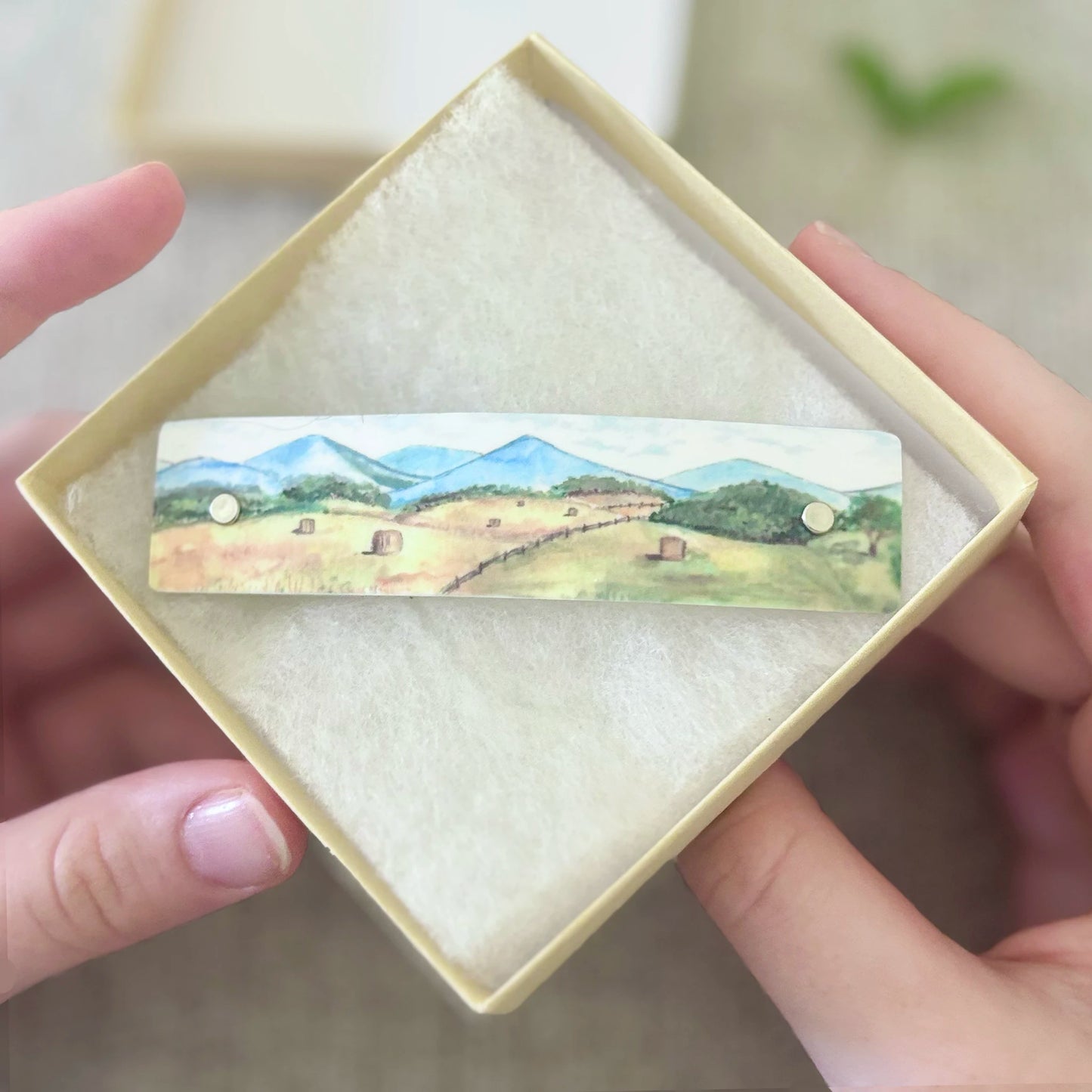 Mountains French Barrette Hair Clip