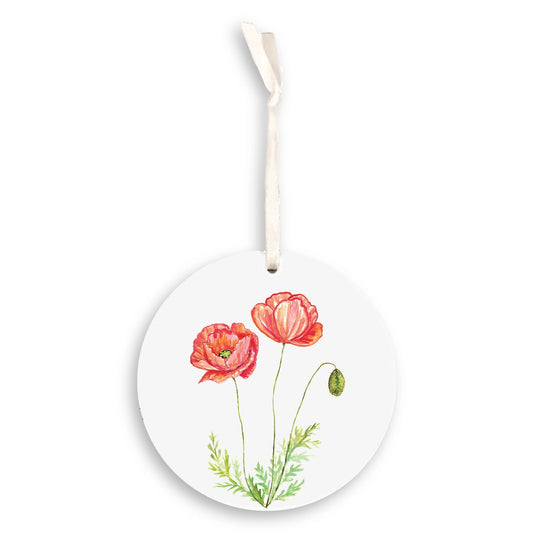 Poppy Ornament, August Birth Flower