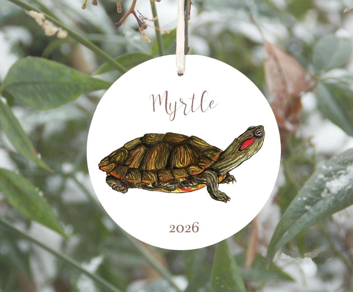 Red Eared Slider Turtle Ornament