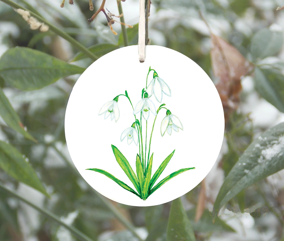 Snowdrop Ornament, January Birth Flower