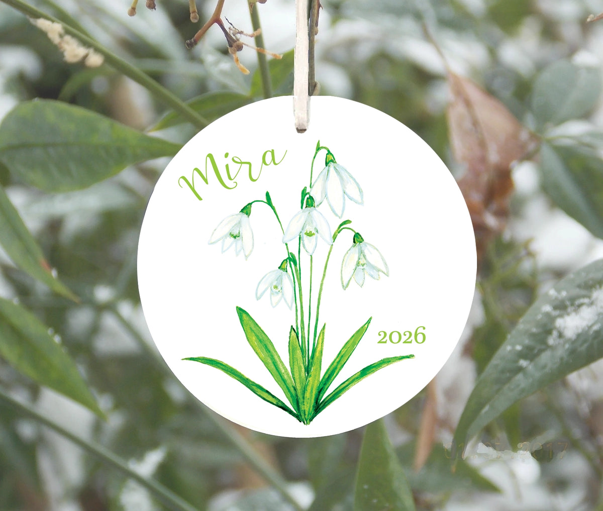 Snowdrop Ornament, January Birth Flower
