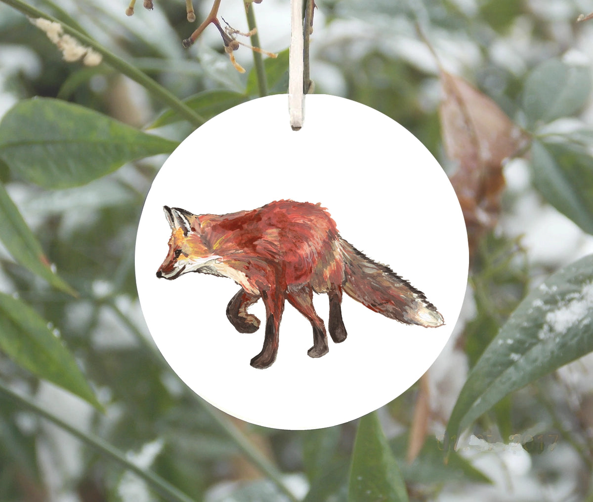 Turning Fox Ornament