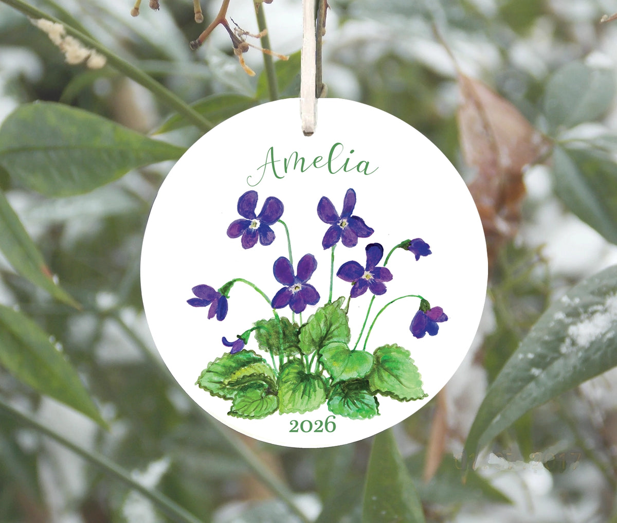 Violet Ornament, February Birth Flower