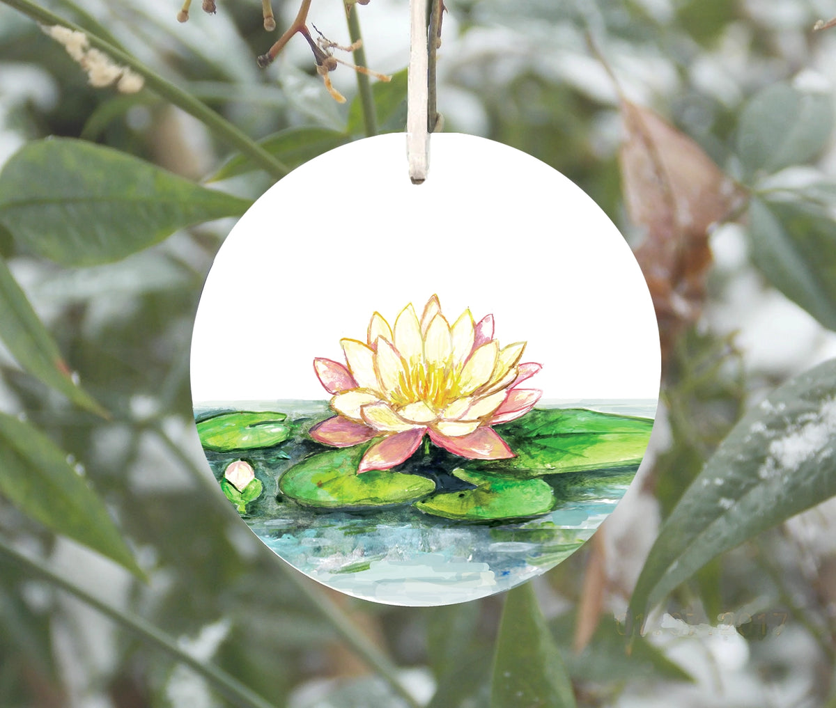 Water Lily Ornament, July Birth Flower