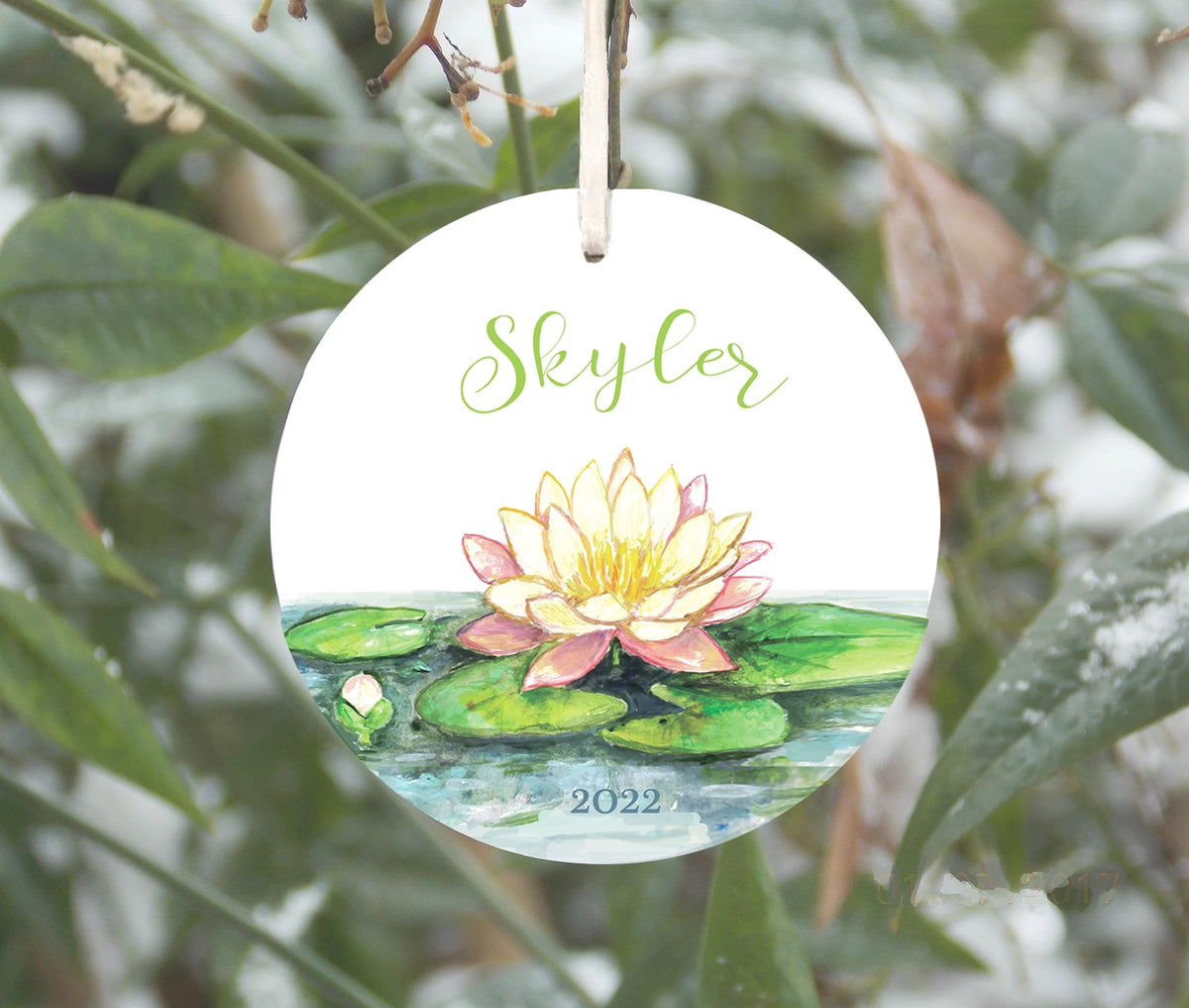 Water Lily Ornament, July Birth Flower